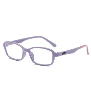 Ultraleichte violette Silikon-Blaulichtschutzbrille für Kinder mit rutschfestem Gestell