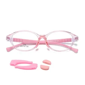 Pinke TR-Brille für Kinder mit Anti-Blaulicht-Schutz und weichen Silikon-Ohrbügeln