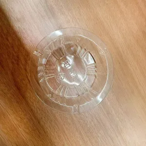 Posacenere in plastica trasparente usa e getta auto casa hotel anti-cenere rotondo chiaro 1pz