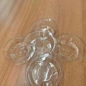Set di posacenere in plastica trasparente usa e getta per casa, hotel e auto, tondo trasparente.