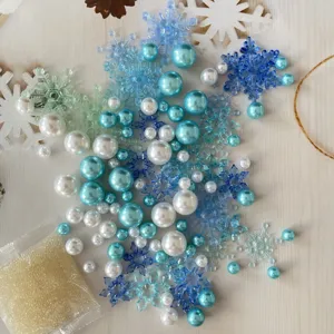 Riempitivo per vaso perle fiocco, fiocchi acrilici e perle per decorazione di candele galleggianti.