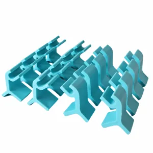 Blaues Kunststoff Tablett Clip Set für Ofen und Kühlschrank Gitterhalter Halterung