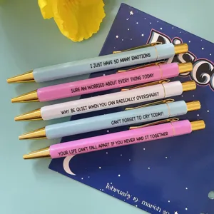 Set di penne a sfera con segno zodiacale Pesci, 5 penne colorate con display a tema.