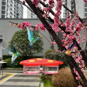 Hummingbird Feeder Hanging Suction Cup Bird Feeder Plastic Outdoor Garden Bird Water Food Feeder Station Pet Bird Supplies