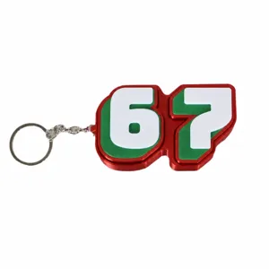 67 Number Fidget Keychain Red Green White Novelty Keyring Metal Chain Pendant Charm