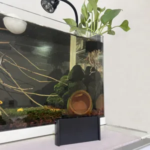 Aquarium plant holder for rim, hanging hydroponic basket for fish tank aquatic plants.