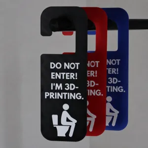 Funny 3D Printing Door Hanger Toilet Sign Bathroom Decor PLA Plastic Office Home Door Hanging Sign