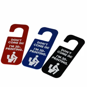 Funny 3D printing door hanger sign, creative toilet warning sign for bathroom door use.