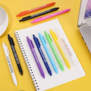 Funny retractable gel pens set, 11 pieces novelty colorful ballpoint pens with humorous quotes.