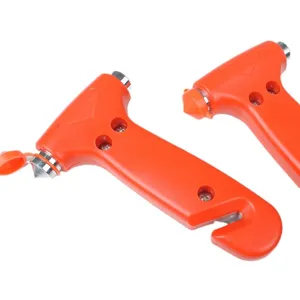 Mini 2-in-1 car safety hammer emergency escape window breaker and seatbelt cutter tool.