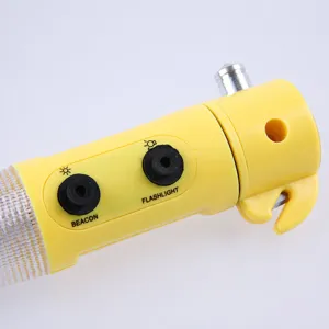 Martillo de seguridad de emergencia para coche 4 en 1 herramienta de rescate con linterna.