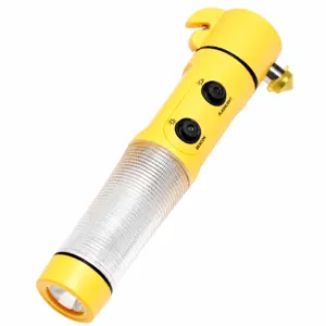 Martillo de seguridad para coche 4 en 1 linterna LED de emergencia herramienta útil