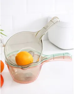 Mestolo d'acqua in plastica trasparente con manico lungo cucchiaio da cucina utile per casa
