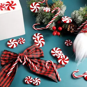 Riempimento per vasi bastoncino di zucchero Natale rosso bianco menta decorazione artigianale