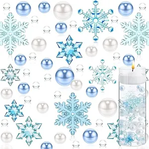 Perle riempitivo per vaso con fiocchi di neve invernali e sfere d'acqua per candelabro.