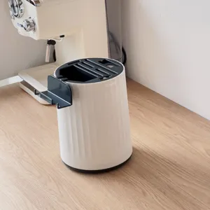 Multifunctional 360 degree rotating knife holder kitchen storage rack with drainage design white.