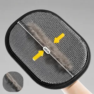 Gant brosse double face pour épilation d'animaux domestiques et nettoyage canapé 24cm