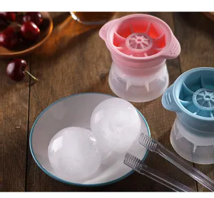 Moule à glaçons en silicone pour whisky, ensemble de bacs à glaçons ronds avec pince