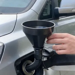 Plastic flexible long funnel for car fuel tank refueling and automotive oil transfer