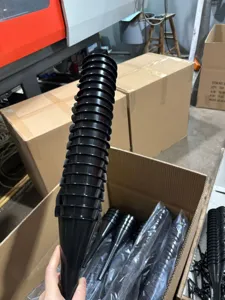 Long spout hands-free oil funnel, black plastic automotive funnel for motorcycle engine oil filling.