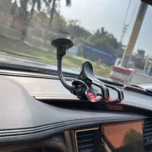 Supporto telefono auto con ventosa a collo d'oca per parabrezza navigazione cellulare.