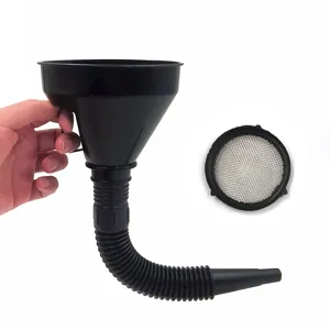 Flexibler Auto-Öltrichter aus Kunststoff mit langem Schlauch und Filter für Motorräder.