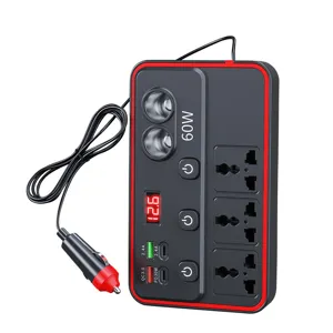 Onduleur de voiture 12V 24V vers 220V prise allume-cigare multifonction chargeur rapide USB