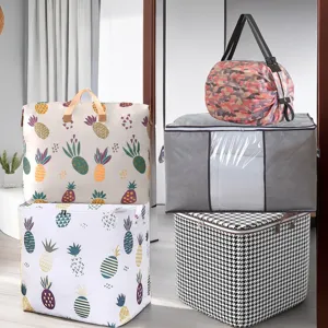 Grand sac de rangement pour couette organisateur de vetements pliable panier de rangement.