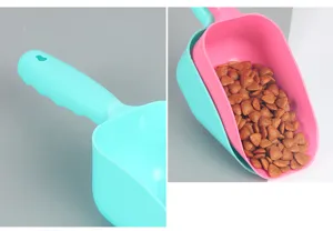 Pelle à nourriture pour animaux en plastique bicolore chien chat cuillère de nettoyage