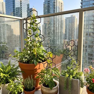 Plastic Plant Climbing Frame Garden Plant Support Trellis Creative Leaf And Honeycomb Shape Indoor Potted Vines Support Stand