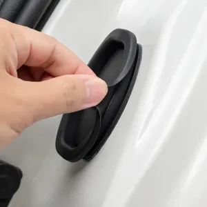 Car door lock protector silicone dampening cover universal latch guard black rubber part