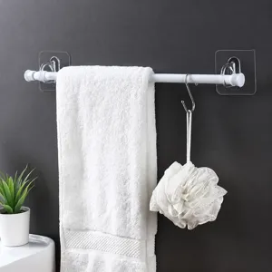 Toallero adhesivo de pared sin taladro ganchos transparentes para baño cocina estante
