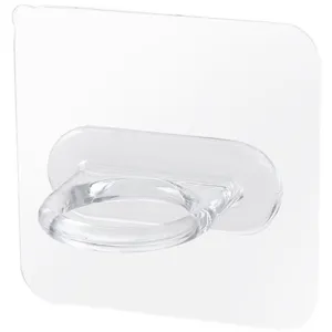 Gancho de pared transparente acrílico adhesivo soporte anillo sin taladro para cocina