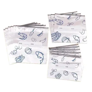 Thickened food storage ziplock bags with convenient date label design for fridge.