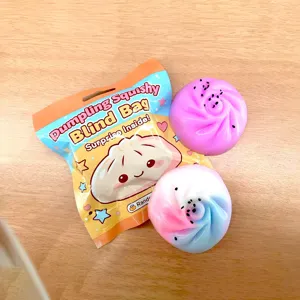 Cute dumpling squishy toy detail view, slow rebound stress relief toy for fun and relaxation.