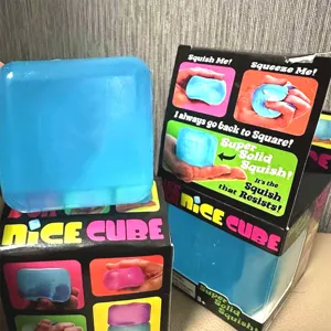 Μπλε ημιδιαφανγός κύβος squishy παιχνίδι ανακούφισης άγχους για παιδιά και ενήλικες