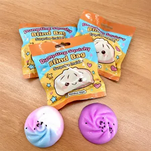 Slow Rebound Silicone Steamed Bun Squishy Toy Blind Bag Stress Relief Sensory Fidget Toy Fun Food Novelty Toy