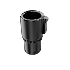 Smart car hot and cold cup with digital display, mini cup holder warmer and cooler for vehicle.