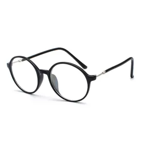 Retro Runde Übergroße Anti-Blaulicht Brille Für Damen Herren Koreanischer Stil Kunststoffrahmen Brille Ohne Sehstärke