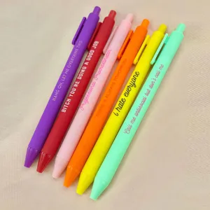 6pcs funny quote gel pens set colorful novelty ballpoint pens with sarcastic phrases