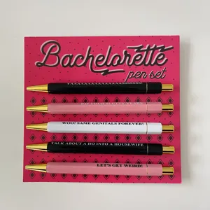 Set de bolígrafos para despedida de soltera con frases divertidas, 5 piezas de regalo.
