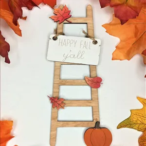 Decorazione vassoio a livelli autunnale scala in legno zucca Ringraziamento decoro
