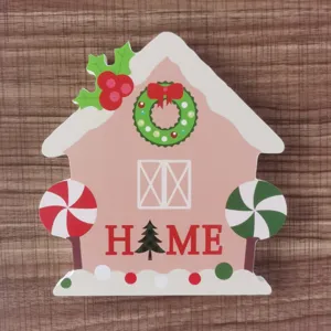 Weihnachts Schablonen Holzschild Lebkuchenhaus Ornament feiertag Heimdekoration Artikel