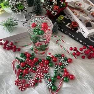 Christmas vase filler pearls water beads red green candy table holiday decoration set