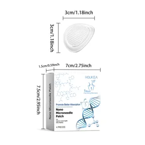 HOUKEA nano microneedle body care patch 4 pieces set with detailed dimension guide for skin.