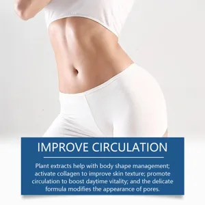 Body care patch detail showing firming effect on the torso with botanical extract formula.
