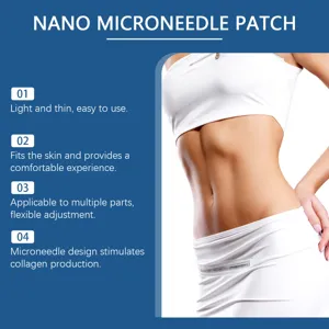Detail shot of nano microneedle body patch showing skin tightening and tightening effect.