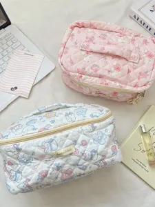 Bolsas de maquillaje acolchadas con estampados de animales y tela de algodón