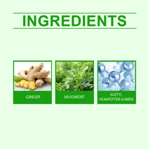 Ingredienti per cerotto per cura del corpo con zenzero artemisia ed estratti di peptidi.