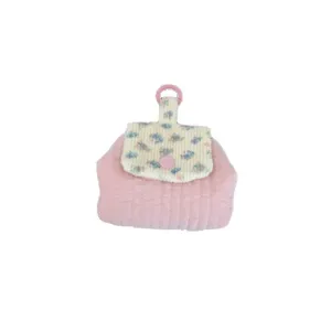 Small pink quilted coin purse featuring a floral patterned flap and a secure snap button